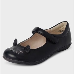 Girls Embroidered Cat Mary Jane Shoes